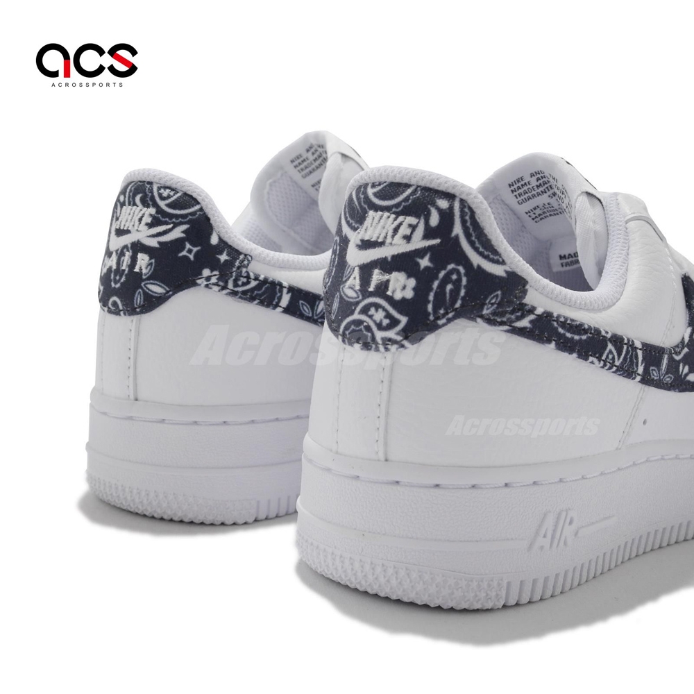 Nike 休閒鞋W Air Force 1 07 ESS 女鞋變形蟲Paisley 腰果花白黑