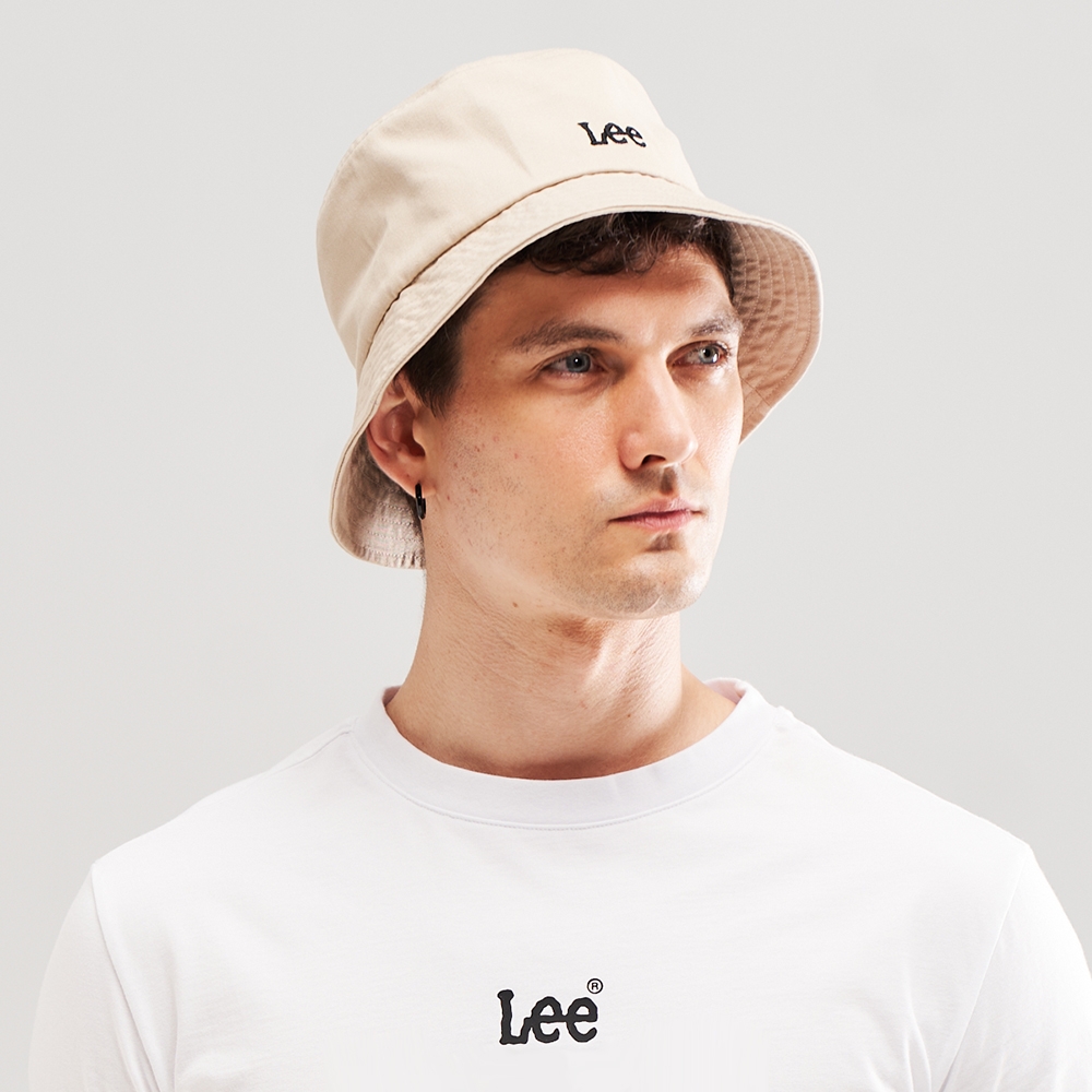 Lee 休閒小Logo漁夫帽 遮陽帽 淺卡其