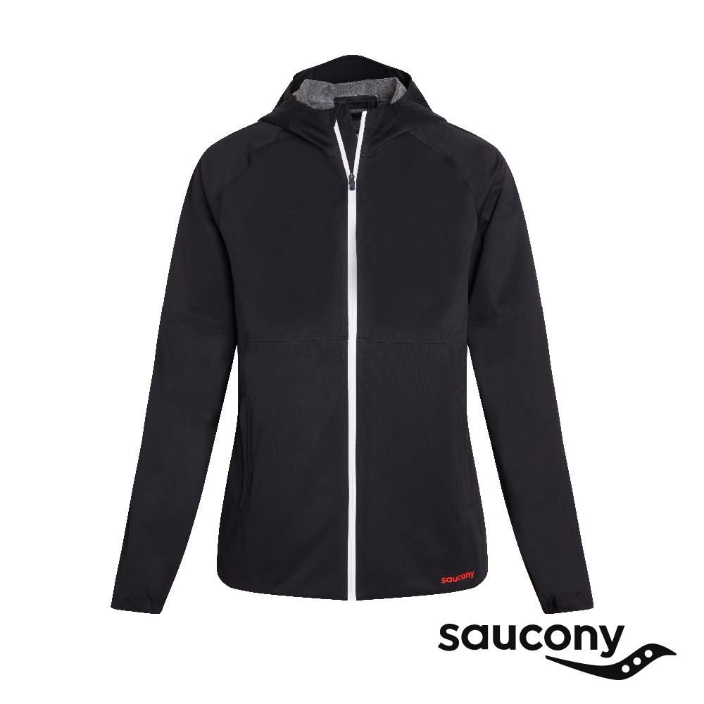 【SAUCONY 索康尼】機能運動夾克/女 服飾 原廠貨 DRIZZLE 2.0 JACKET(正黑-SCSAW800349-BK)