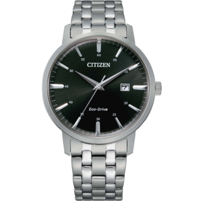 CITIZEN星辰光動能經典簡約紳士腕錶 (BM7460-88E)-綠/39mm