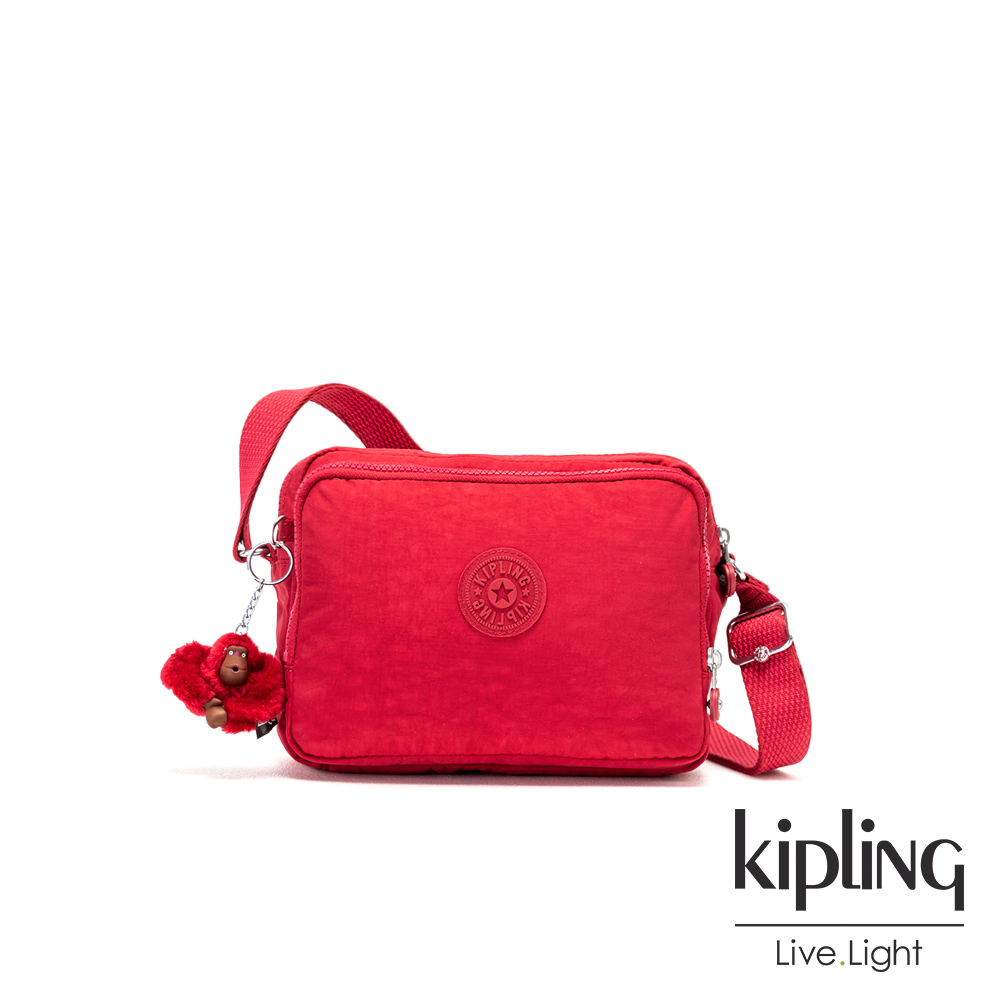 Kipling 燦爛緋紅雙層側背包-SILEN