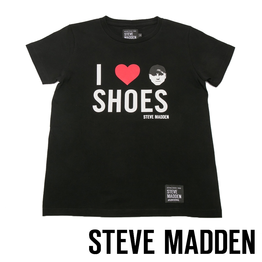 STEVE MADDEN-I LOVE SHOES 時尚品牌T-Shirt-黑色