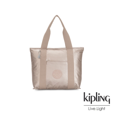 Kipling 都會氣質金屬金大容量手提包-ERA M