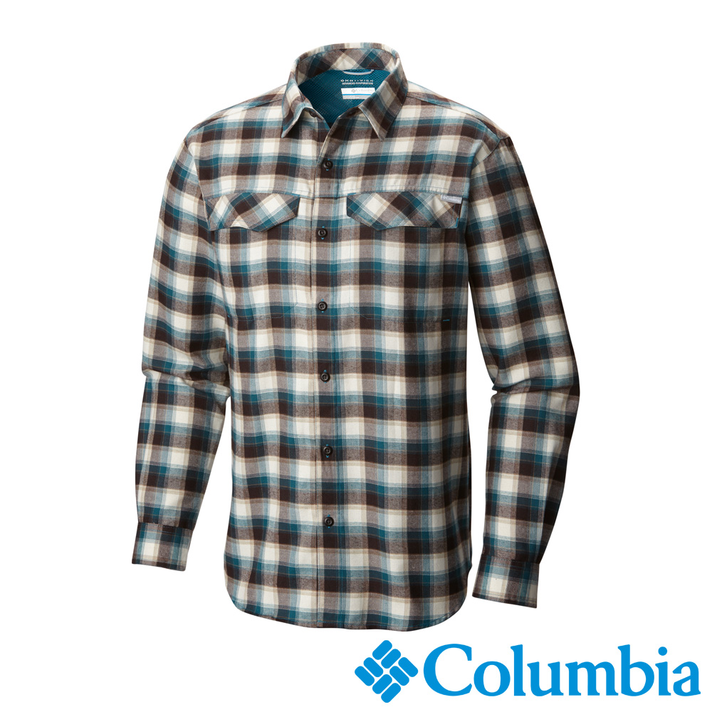 Columbia 哥倫比亞 男款-排快法蘭絨襯衫-藍格紋 UAM11720BC