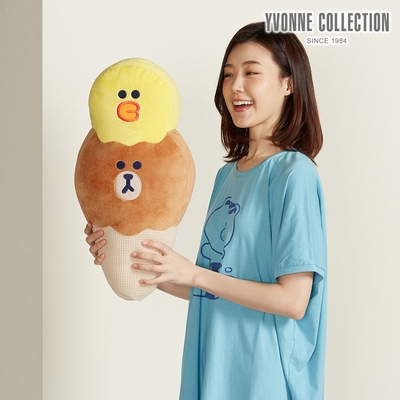 YVONNE 以旺傢飾 熊大莎莉甜筒抱枕（LINE FRIENDS）