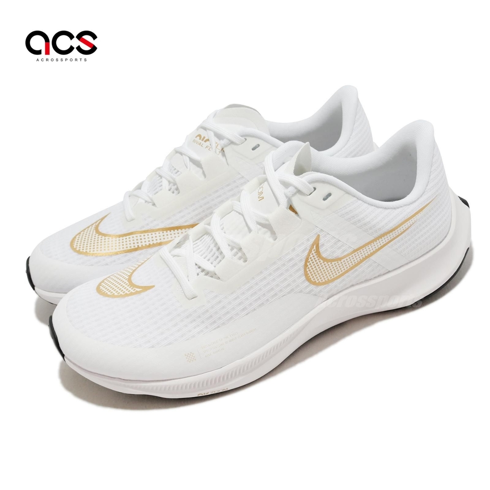 Nike 慢跑鞋 Air Zoom Rival Fly 3 男鞋 白 金 路跑 運動鞋 CT2405-100