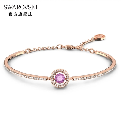 SWAROVSKI 施華洛世奇 Swarovski Sparkling Dance 手鐲紫色, 鍍玫瑰金色調