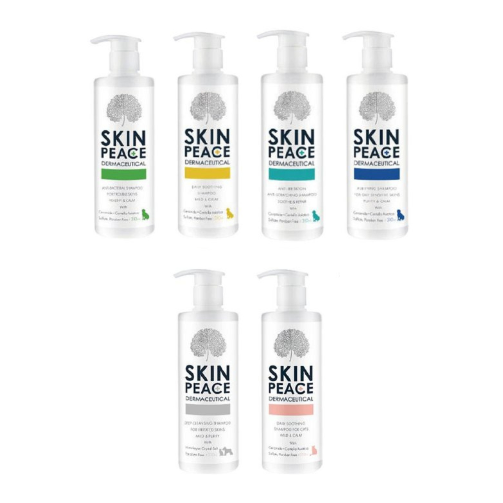 SKIN PEACE 肌本和平敏弱寵物醫美理膚沐浴乳 台灣公司貨 310ml x 2入組(購買第二件贈送寵物零食x1包)