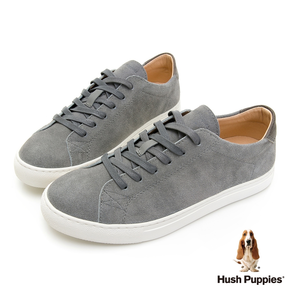 Hush Puppies 復刻百搭綁帶男鞋-淺灰