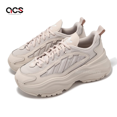 adidas 休閒鞋 Ozgaia W 女鞋 米白 厚底 增高 皮革 愛迪達 IG6049