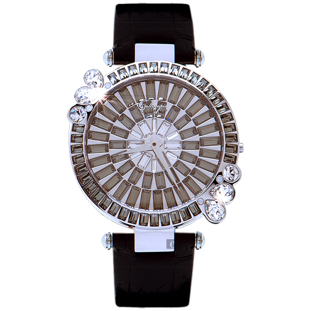 Galtiscopio迦堤 Marguerite 耀雅雛菊系列 母親節暖身慶-黑灰x黑色錶帶42mm