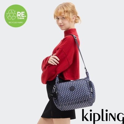 『牛角包』Kipling 立體老花多袋實用側背包-GABB