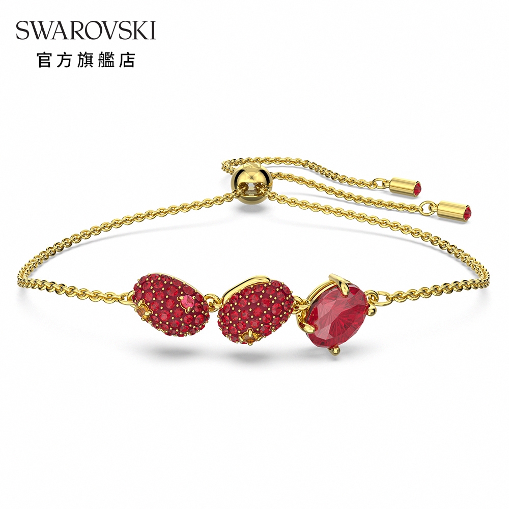 SWAROVSKI 施華洛世奇 Cariti 手鏈紅色, 鍍金色色調