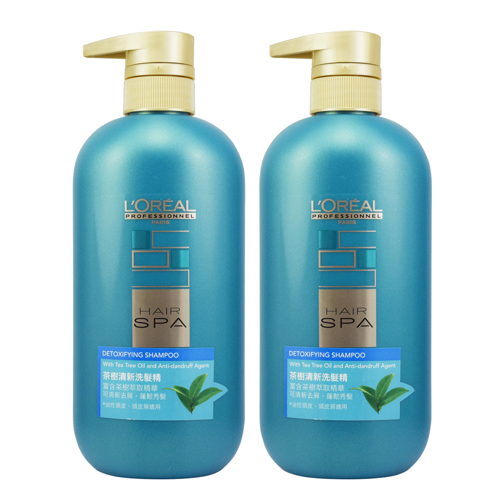 LOREAL萊雅 Hair SPA茶樹清新洗髮精600ml*2入