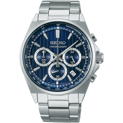 SEIKO精工 CS系列 條紋設計賽車計時手錶 送禮首選-41mm (SBTR033J/8T63-01T0B)_SK045