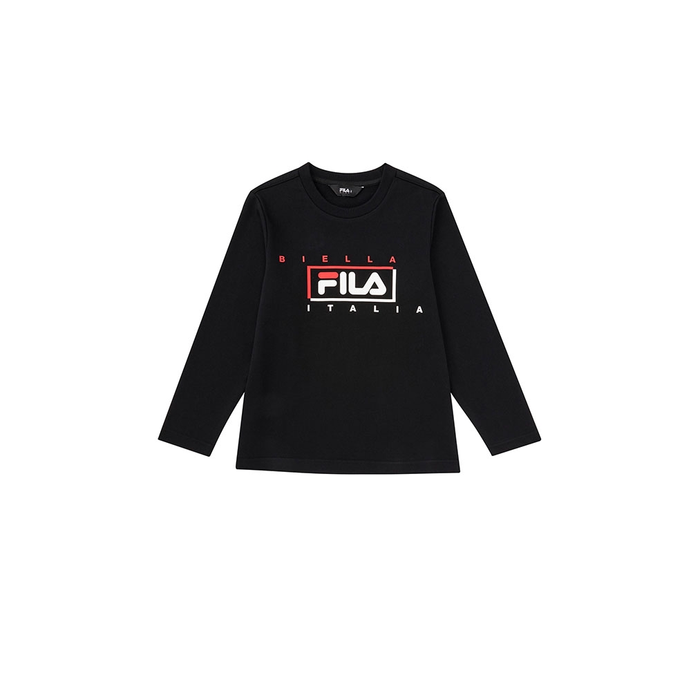 FILA KIDS 童長袖圓領上衣-黑色 1TEX-8900-BK