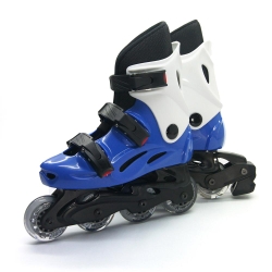 DLD多輪多 高塑鋼底座 專業直排輪 溜冰鞋 藍白 530 附贈三角背包