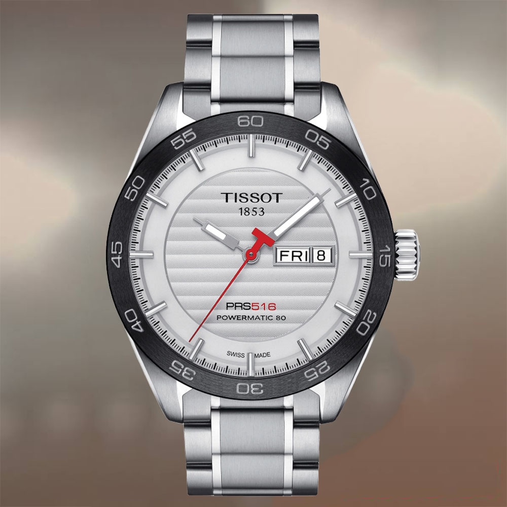 TISSOT天梭 官方授權 PRS516 經典運動機械腕錶 42mm/T1004301103100