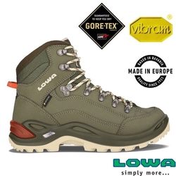 【LOWA】女 歐洲製造 RENEGADE GTX 中筒防水透氣多功能健行鞋_登山鞋_LW320945-9629 灰綠/柑橙