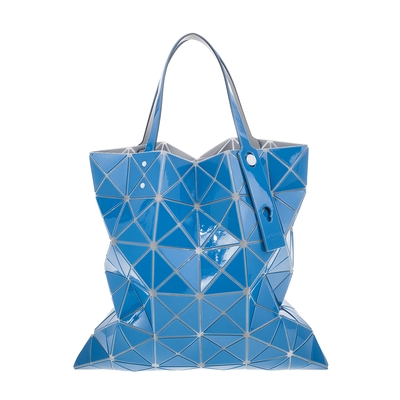 ISSEY MIYAKE 三宅一生 BAOBAO 新色亮面三角格灰底6x6手提包 (BLUE)