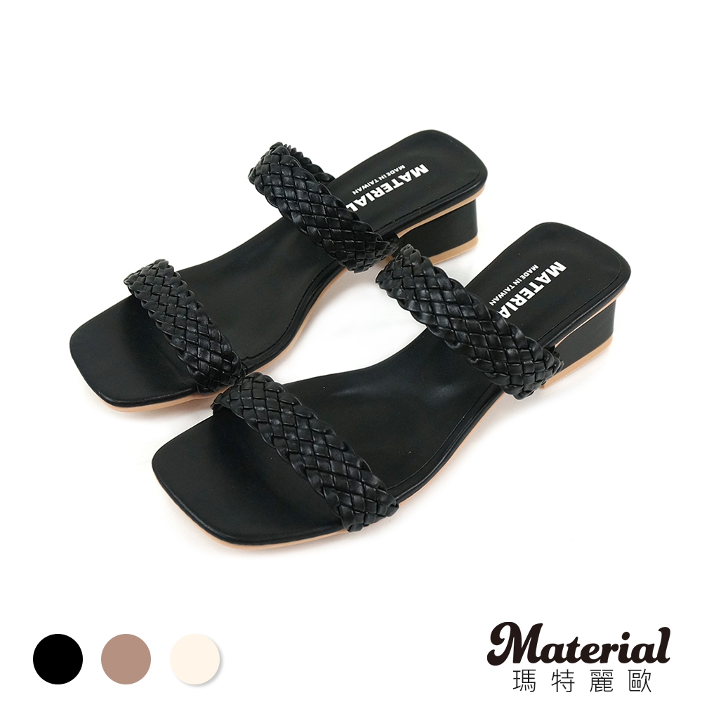 Material瑪特麗歐 MIT跟鞋 編織雙帶方頭跟鞋 T71252 product image 1
