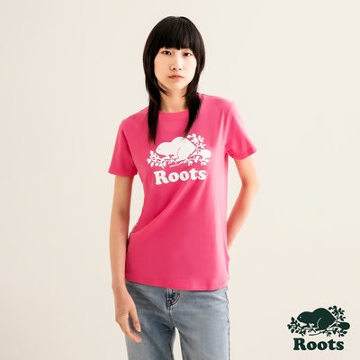 Roots 女裝- COOPER BEAVER短袖T恤-粉色