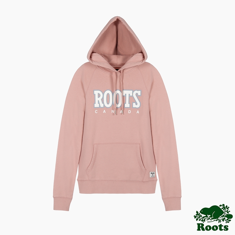 Roots 女裝- 復古翻玩系列 修身版連帽上衣-粉色