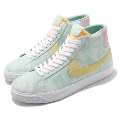 Nike 滑板鞋 Blazer Mid PRM 運動 男鞋 氣墊 舒適 避震 SB 麂皮 質感 穿搭 綠 黃 DA1839300