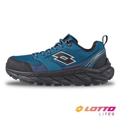 【LOTTO 義大利】男 寬楦 CT 700 防潑水越野跑鞋(藍/黑-LT4AMR5746)