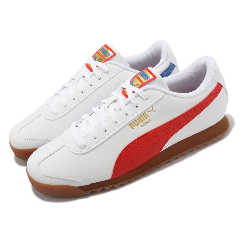 Puma 休閒鞋 Roma RWB 白 紅 藍 男鞋 膠底 鴛鴦 復古 撞色 38834101