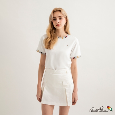 Arnold Palmer -女裝-經典配色提織領短袖上衣-白色
