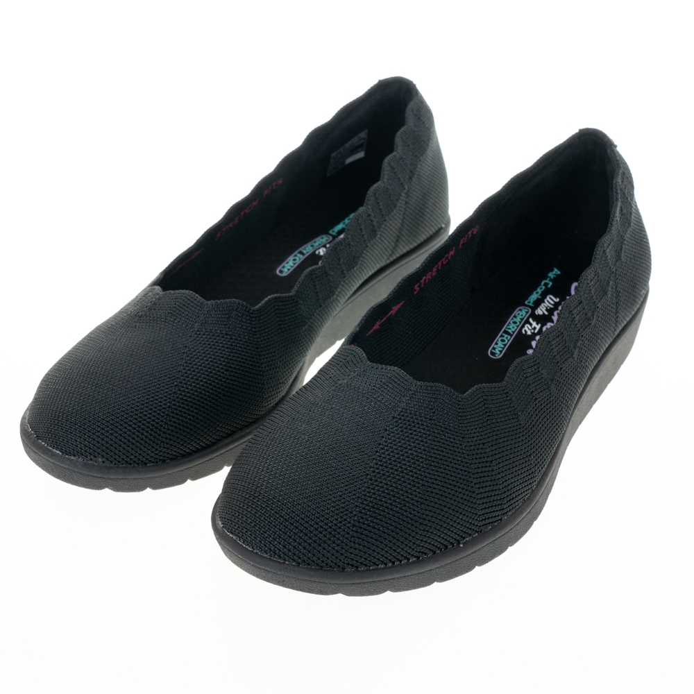 SKECHERS 女休閒系列 CLEO FLEX WEDGE 寬楦款 - 158156WBBK