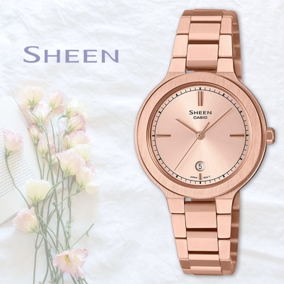 CASIO 卡西歐 SHEEN 奢華玫瑰金女錶 送禮首選 SHE-4559PG-4A