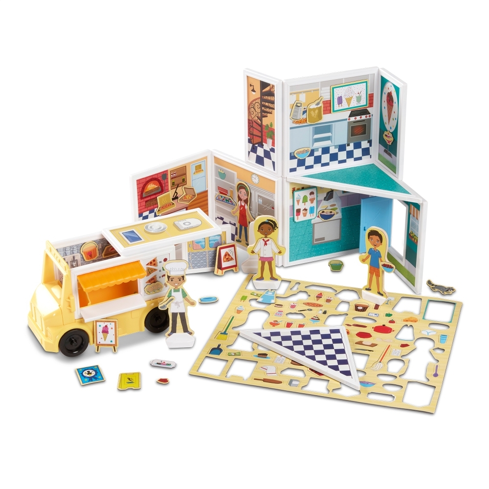 【美國瑪莉莎 Melissa & Doug 】磁力建構娃娃屋 - 比薩&冰淇淋店