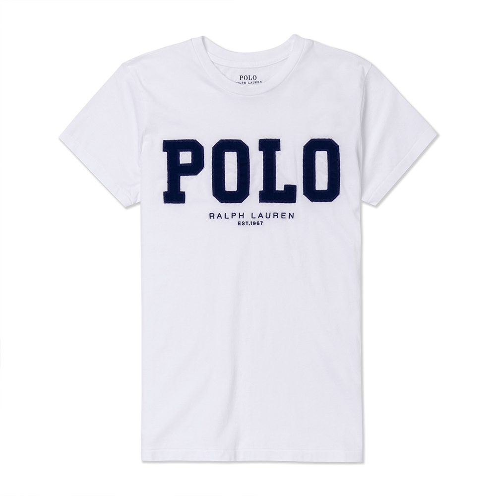 Polo Ralph Lauren RL 熱銷貼布POLO文字圖案短袖T恤(女)-白色