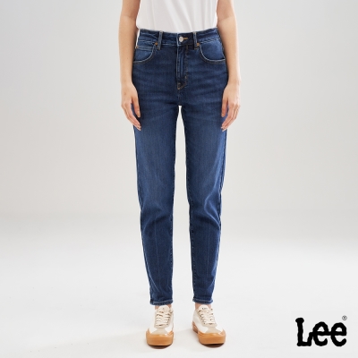 Lee 女款 413 高腰標準小直筒牛仔褲 深藍洗水