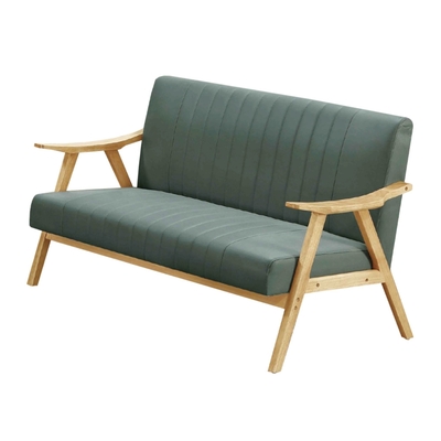 文創集 迪爾科技布實木二人座沙發椅(二色可選)-128x73x87cm免組