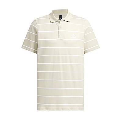 Adidas FI Stripe Polo [IT3921] 男 POLO衫 短袖 上衣 運動 休閒 經典 條紋 灰黃