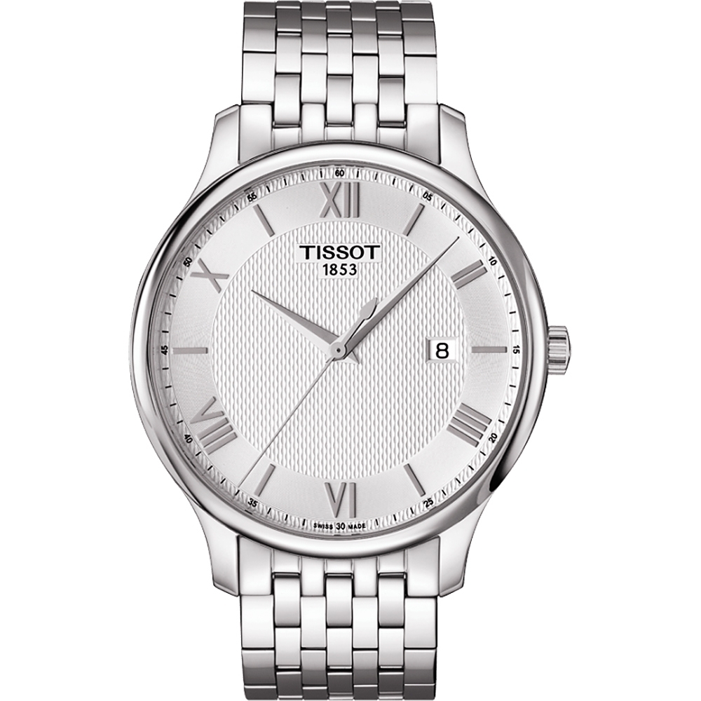 TISSOT 天梭 官方授權 Tradition 羅馬經典大三針石英腕錶 送禮首選-銀/42mm T0636101103800