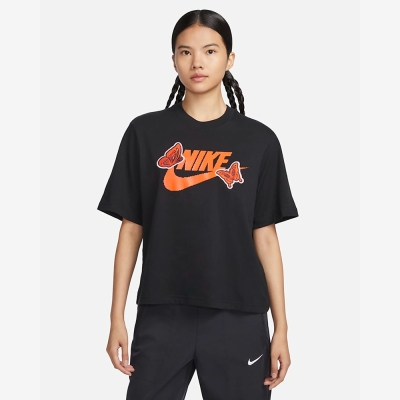 NIKE 上衣 女款 短袖上衣 運動 寬鬆版 AS W NSW TEE OC 1 BOXY 黑 FD2526-010