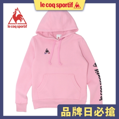 le coq sportif 法國公雞牌休閒刷毛連帽T恤 男女-灰粉