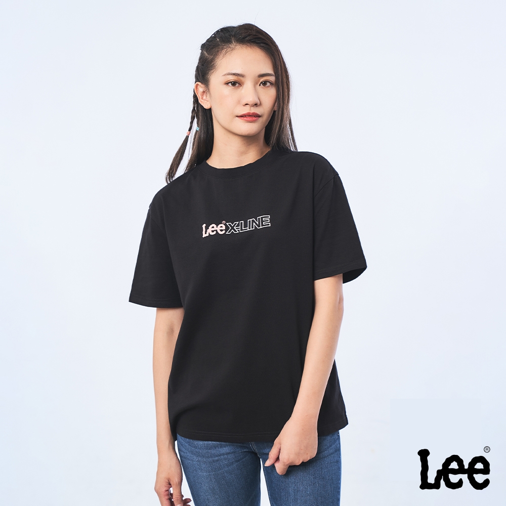 Lee 女款 女孩GIRL SKATE短袖圓領T恤 魔力黑｜X-LINE