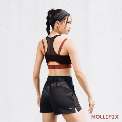 Mollifix 瑪莉菲絲 智涼雙層包覆高強度運動內衣 (黑+橘)