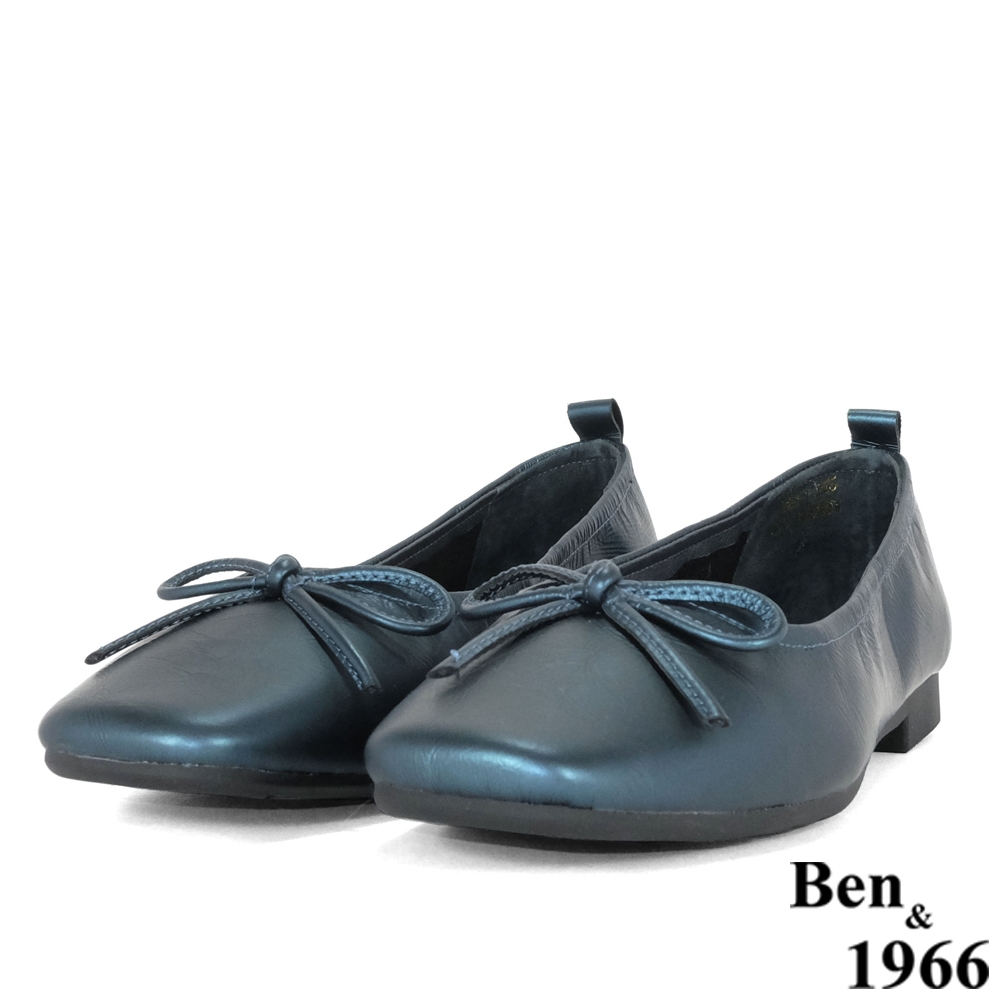 Ben&1966高級頭層金屬牛皮舒適包鞋-金屬藍(206211)