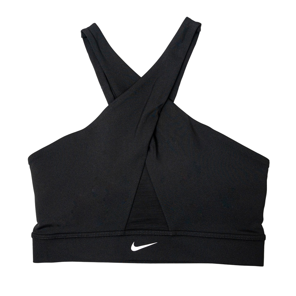 Nike As Nk Ic Df Swsh Wrap Bra 女款 黑色 交叉 削肩 中強度 內衣 DO6892-010