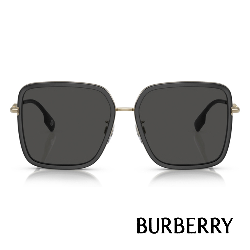 BURBERRY 大方框太陽眼鏡/黑金灰鏡片#B3145D 110987 | 太陽眼鏡/墨鏡 