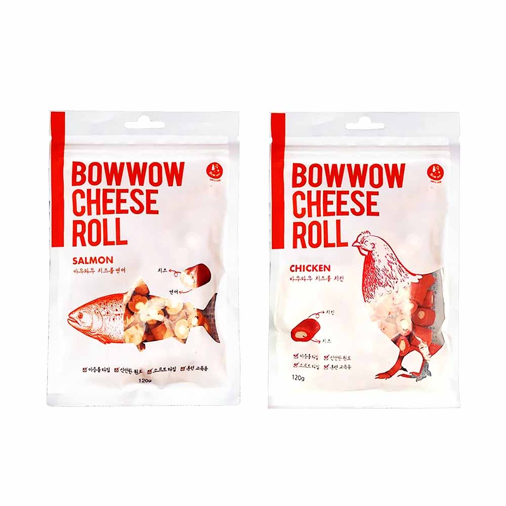 【BOWWOW】高鈣起司捲(雞肉/鮭魚)120g x3包