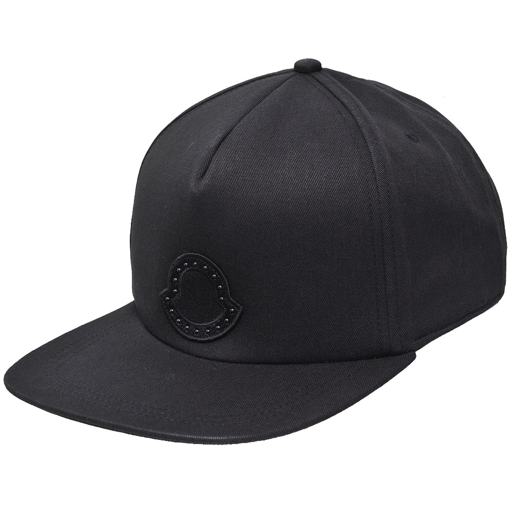 MONCLER BASEBALL CAP 經典品牌 LOGO 圖騰棉質棒球帽(黑色系)