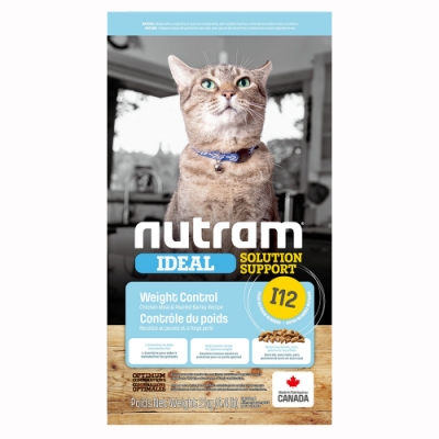 加拿大NUTRAM紐頓I12專業理想系列-體重控制貓雞肉+豌豆 2kg(4.4lb)(NU-10286)(購買二件贈送全家禮卷100元x1張)