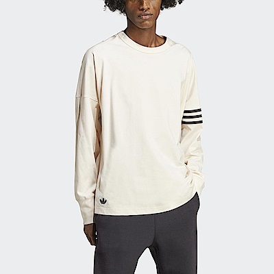 Adidas Neuclassics LS [HS1525] 男 長袖 上衣 亞洲版 經典 休閒 極簡 寬鬆 米白